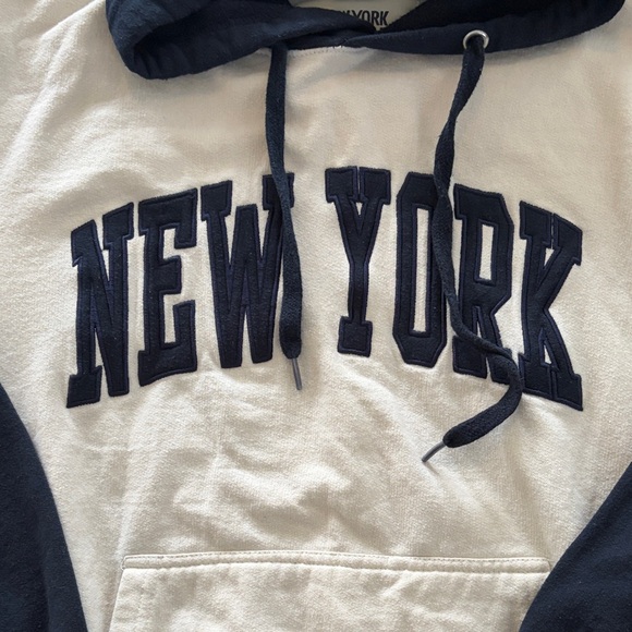 New York Navy and Cream Women's Hoodie - Picture 2 of 4